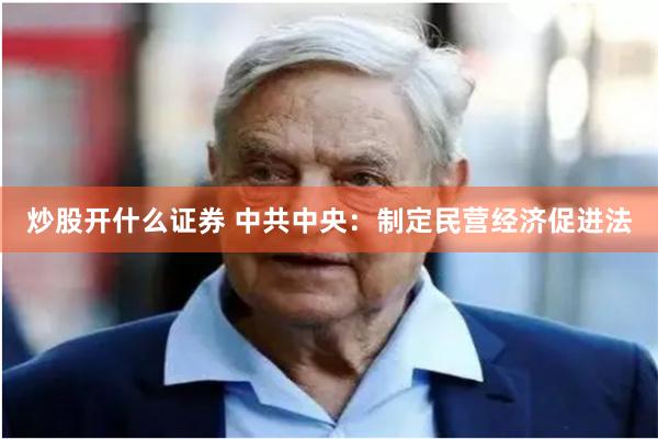 炒股开什么证券 中共中央：制定民营经济促进法