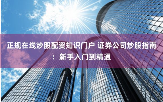 正规在线炒股配资知识门户 证券公司炒股指南：新手入门到精通